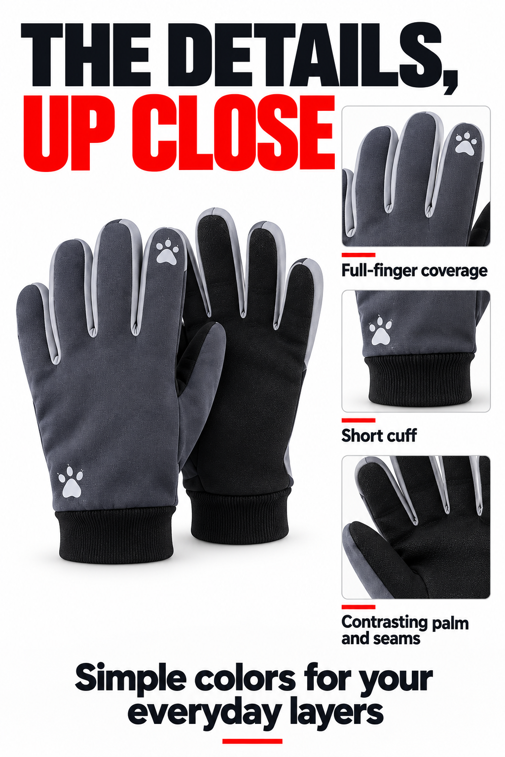 🏭 FACTORY LIMITED-TIME SALE | Everyday Full-Finger Gloves for Men & Women – 4 Pairs Only $21.99 | Comfortable Everyday Essential