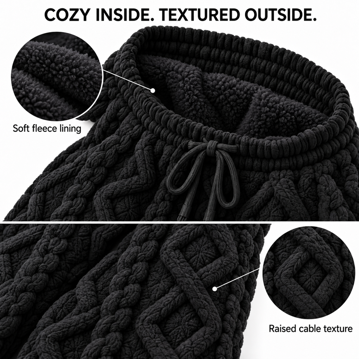 6-PACK ONLY $24---Cozy Cable Fleece-Lined Joggers