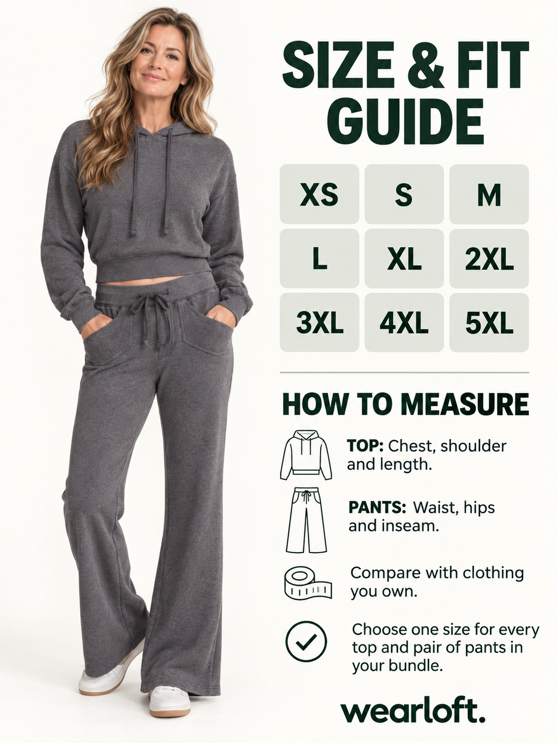 Cropped Hoodie & Wide-Leg Pants Sets | 6 Sets $24.99 / 4 Sets $21 | XS–5XL