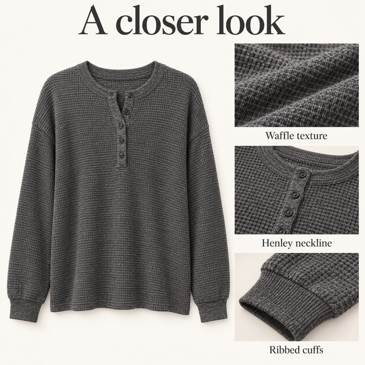 6-PACK ONLY $24---Old Navy Women's Long-Sleeve Crew-Neck Henley T-Shirt