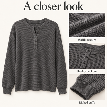 6-PACK ONLY $24---Old Navy Women's Long-Sleeve Crew-Neck Henley T-Shirt