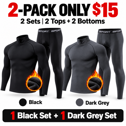 6-PACK ONLY $24---Men's Everyday Fleece-Lined Thermal Set