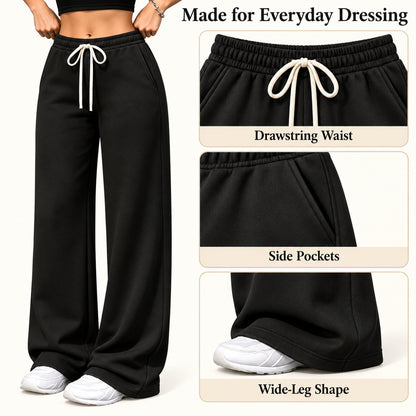 Women's Everyday Drawstring Wide-Leg Pants