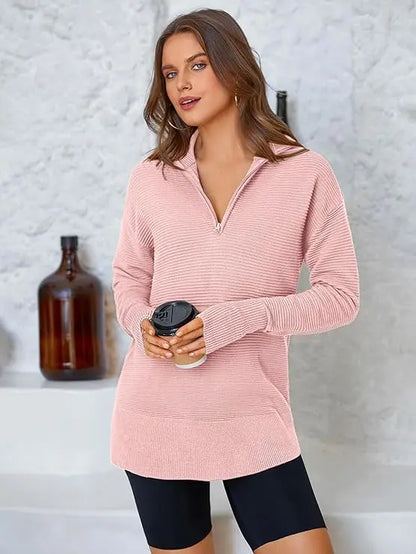 Ultimate Cozy V-Neck Ribbed Knit Pullover – All-Season Comfort & Style