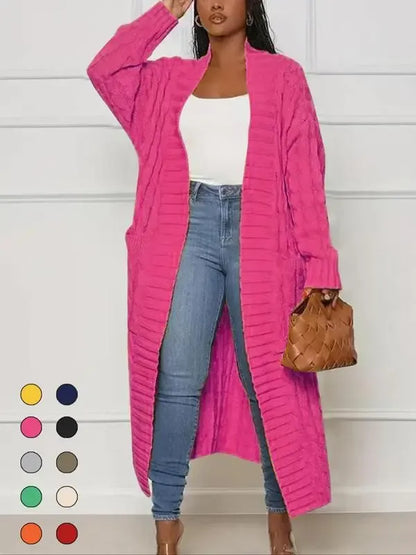 Women's Long Cardigan 2026 Oversized Coat Long Sleeve Open Cardigan Knitted Extra