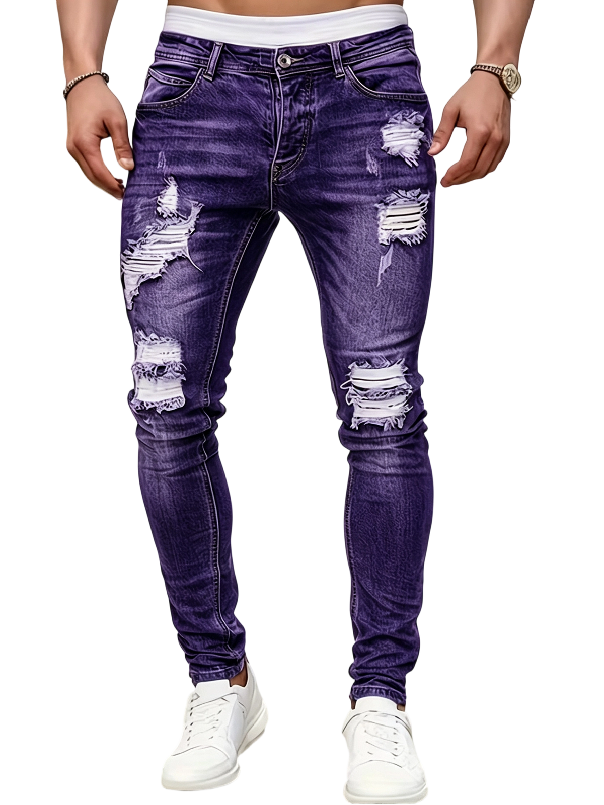 Men's Stretch Ripped Skinny Jeans