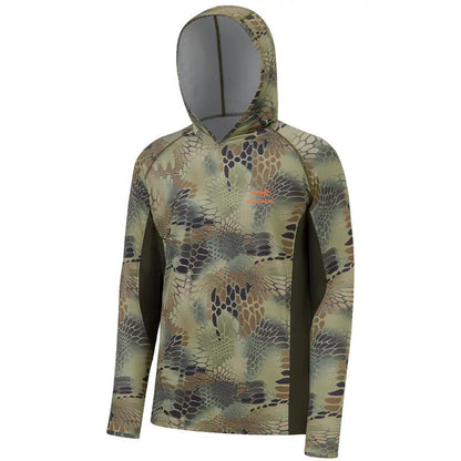 Men's UPF 50+ Long Sleeve Fishing Hoodie with UV Neck Gaiter