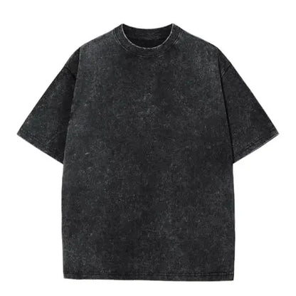Men's Oversized Vintage Acid-Wash T-Shirt Heavyweight Cotton Streetwear for Gym & Everyday Wear