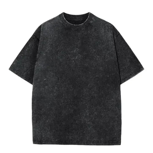 Men's Oversized Vintage Acid-Wash T-Shirt Heavyweight Cotton Streetwear for Gym & Everyday Wear