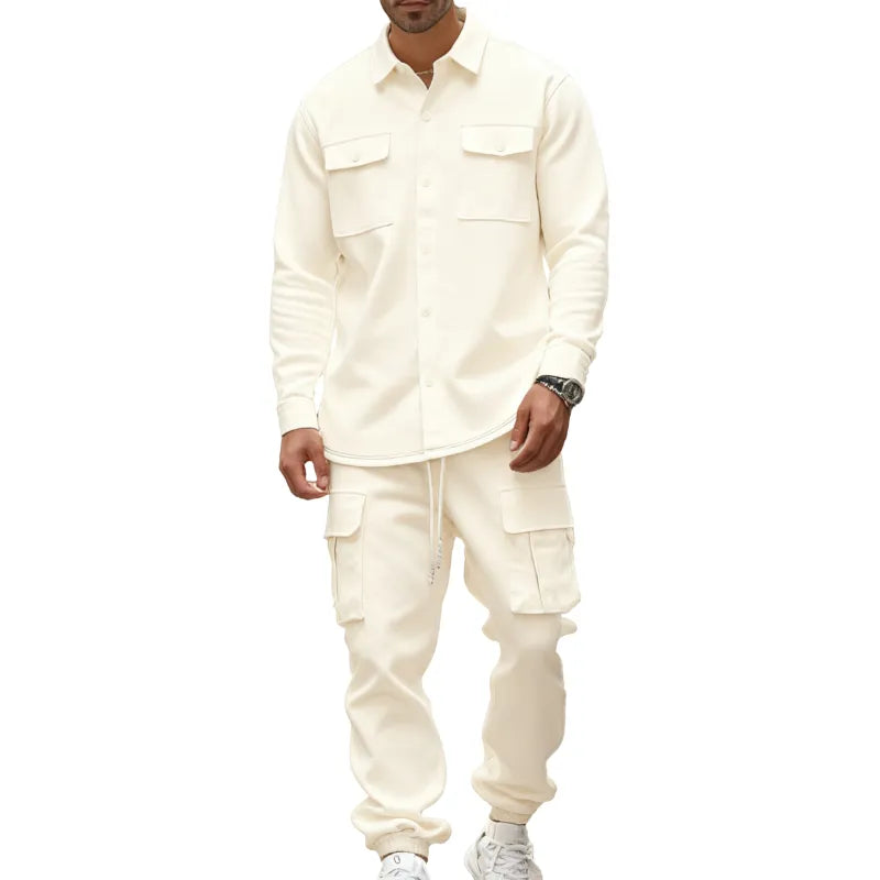 8-Pack Mens Shirt Jacket & Cargo Pants Sets  Only $24 (All Colors Included)