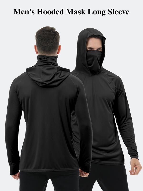 Men's UPF 50+ Sun Protection HoodedShirt with Face Mask