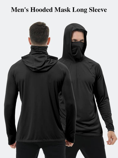 Men's UPF 50+ Sun Protection HoodedShirt with Face Mask