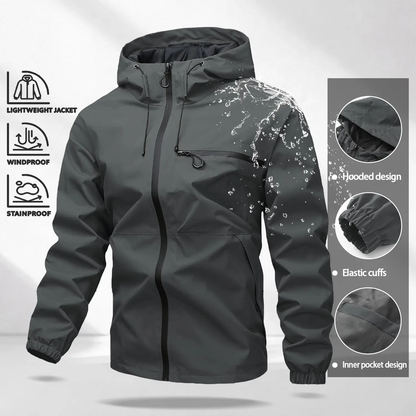 Unisex 4-Pack All-Weather Jacket – Waterproof Windproof Hooded Lightweight Outdoor Coat with Adjustable Cuffs