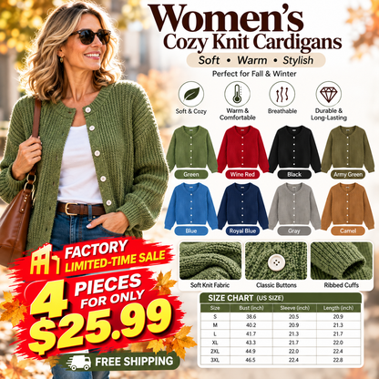 🏭 FACTORY LIMITED-TIME SALE ⚡ FINAL SALE – 8 FOR $26.99! WOMEN'S Cozy Knit Cardigans