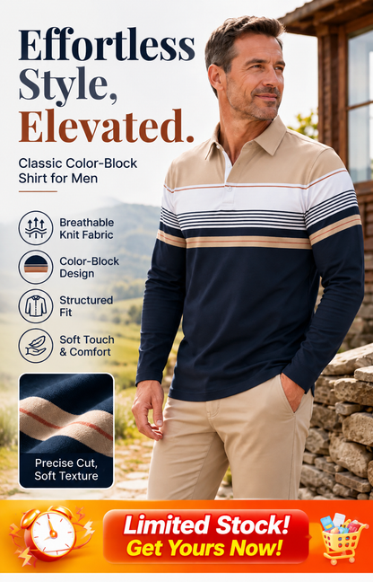 📢🎉50% off!!!🛍️✨Classic color-blocked striped top for men