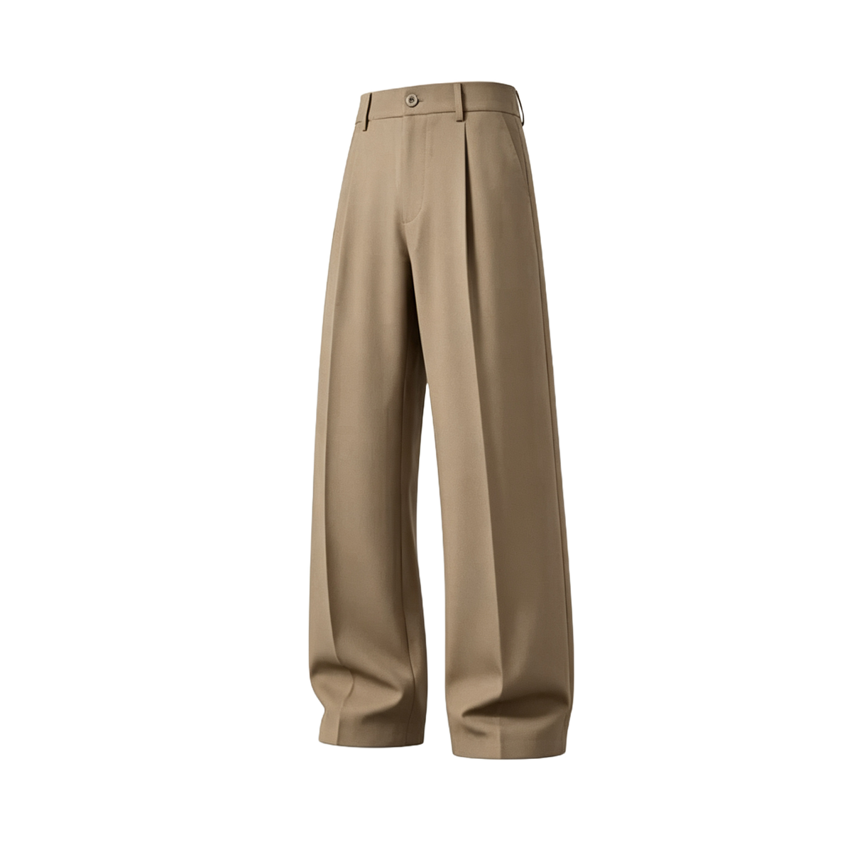 Men's cool‑touch fabric Business Casual Pants - High Waist, Loose Fit, Drapey Pleated Straight-Leg