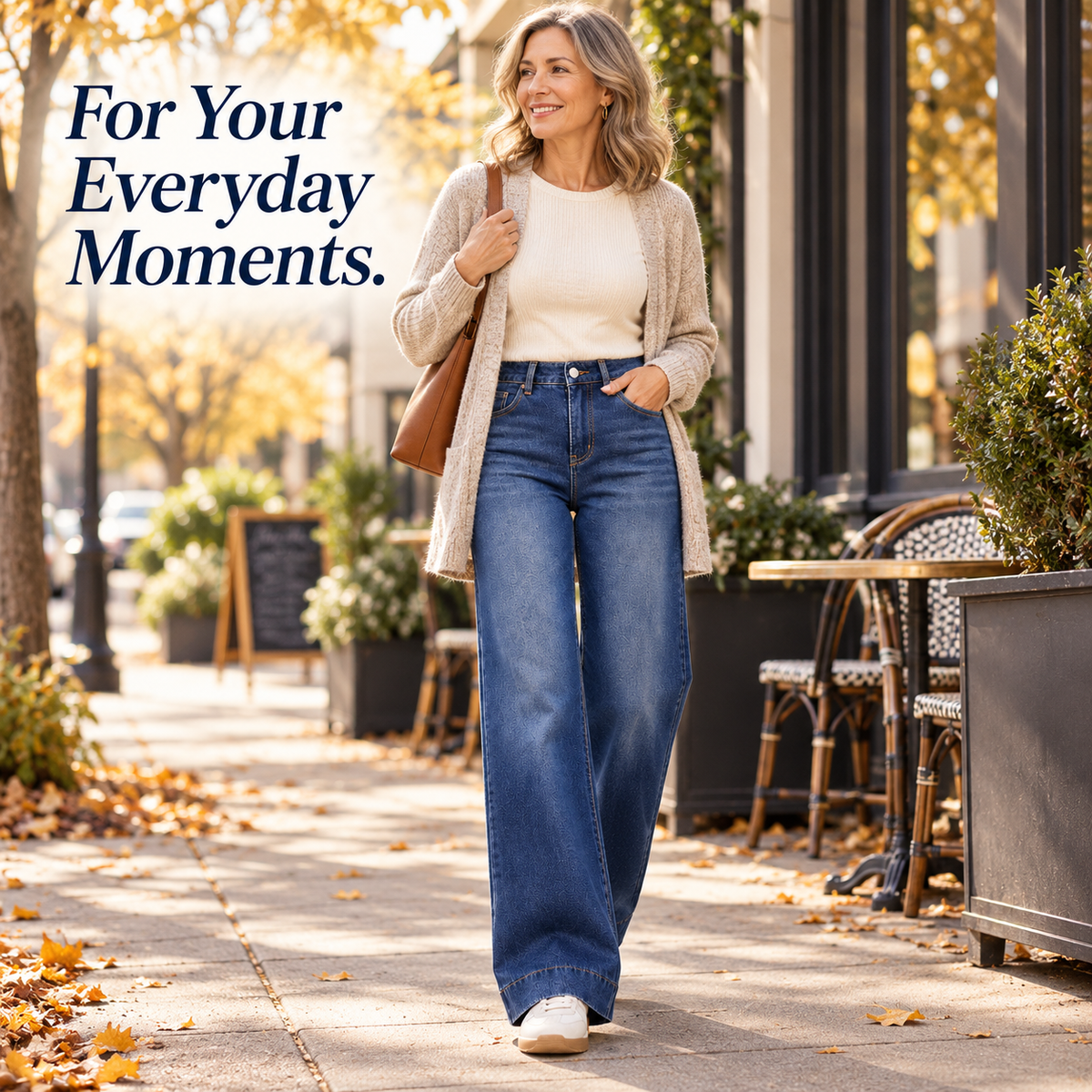 Women's Fleece-Lined Wide-Leg Jeans