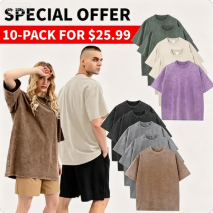 Men's Plus Size 100% Cotton Acid Wash Oversized Heavyweight Vintage T-Shirt