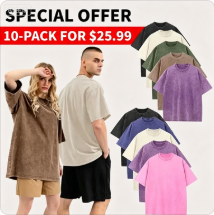 Men's Plus Size 100% Cotton Acid Wash Oversized Heavyweight Vintage T-Shirt