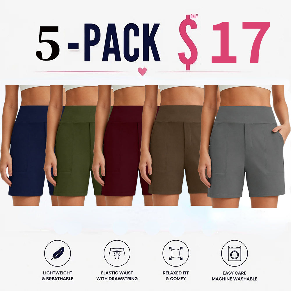 CLEARANCE SALE🔥Women's High-Waisted Athletic Bermuda Shorts with Pockets
