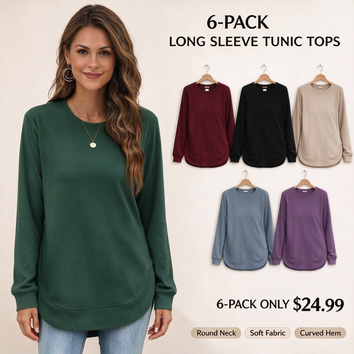 Limited time sale🔥Womens Sweatshirt Crewneck Long Sleeve Shirts Tops