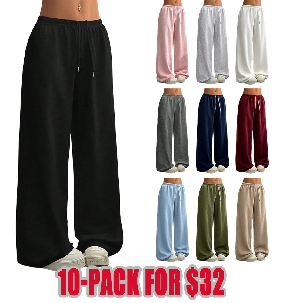 Solid Color Oversized Sports Pants Loose Lounge Pants