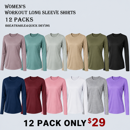 【Limited Time Deal】Women's Long-Sleeve Sports T-Shirt — Moisture-wicking, breathable, lightweight, and sun-protective.