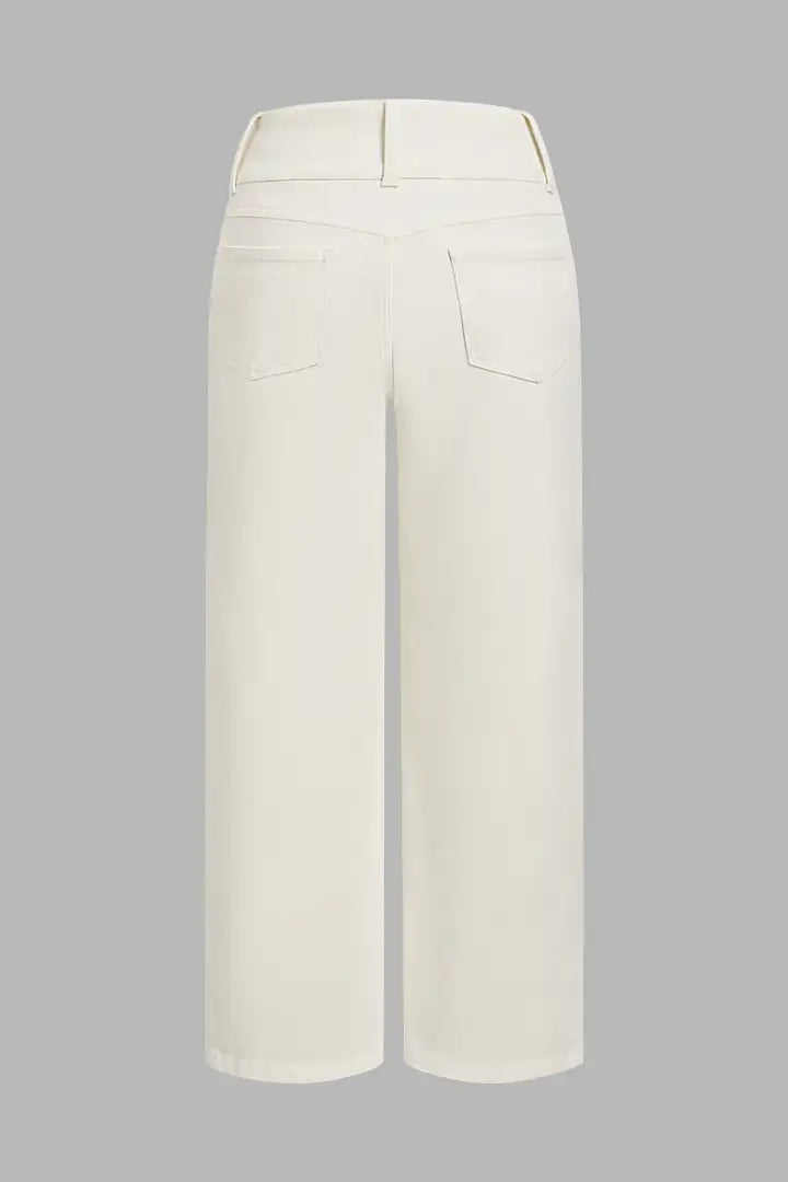 🔥 6 FOR ONLY $29.99! Asymmetrical Button Fly Mid-Waist Straight Leg Pants – Limited-Time Clearance Deal