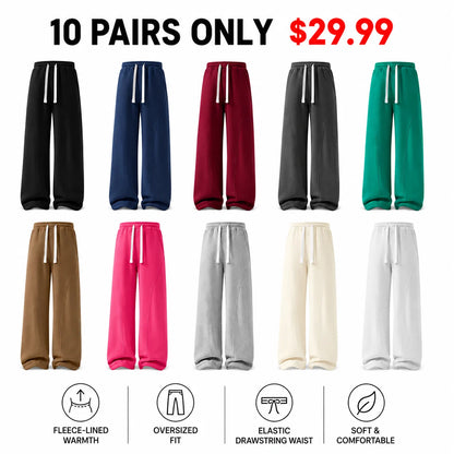 Unisex Fleece Thermal Lined Sweatpants - Oversize Comfort