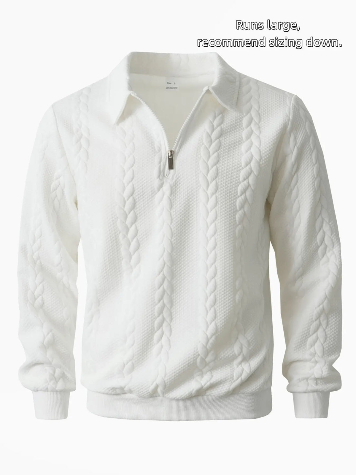 Men's Outfits Knitted Polo Neck Long Sleeve Fitted Knitwear Sweatshirt