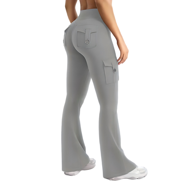 Women's High Waisted Scrunch Flare Yoga Leggings with Pockets