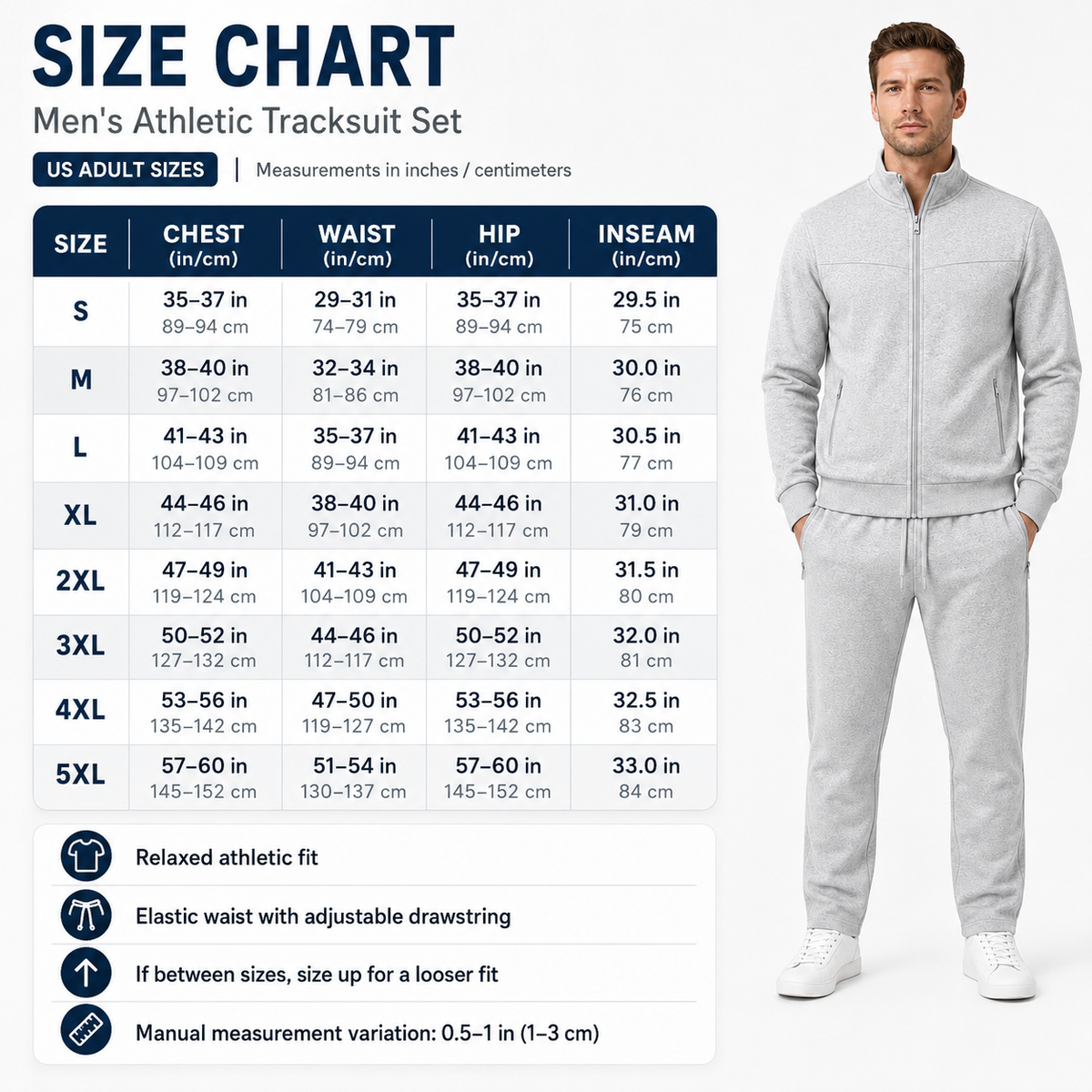 Men's Sport & Casual Tracksuit Set