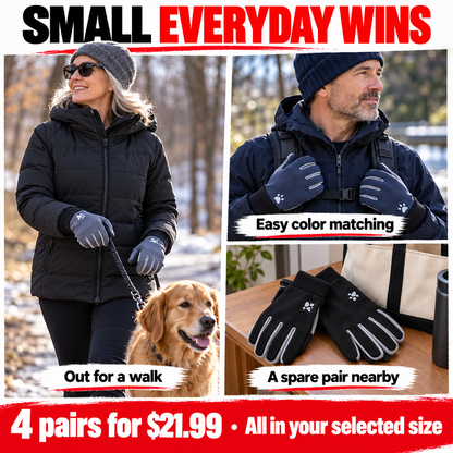 🏭 FACTORY LIMITED-TIME SALE | Everyday Full-Finger Gloves for Men & Women – 4 Pairs Only $21.99 | Comfortable Everyday Essential