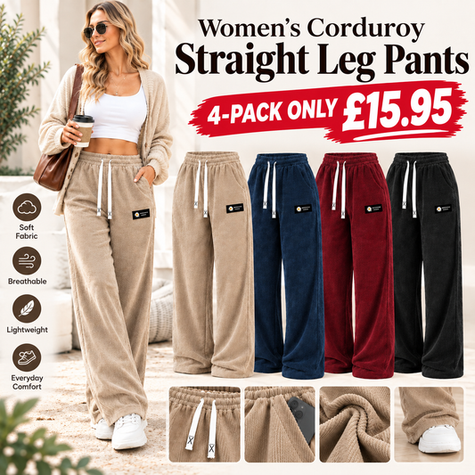 🔥LAST DAY SALEWomen's Solid Straight Leg Corduroy Bottoms-100% Cotton
