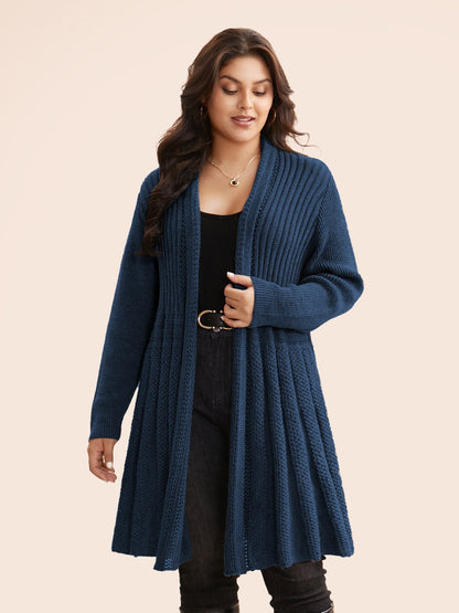 🔥 MAJOR SALE-Women's Textured Long Cardigan – Relaxed Kimono-Style Open Front Sweater