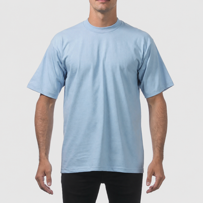 Men's Heavyweight Cotton Short Sleeve T-Shirt - Classic Plain Solid Basic Tee, Big & Tall Sizes XS-5XL