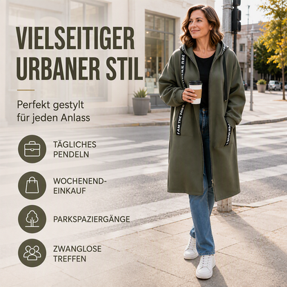 Oversize-Kapuzen-Sweatshirt-Mantel für Damen