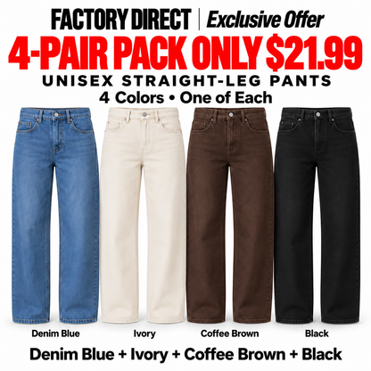 Unisex Straight-Leg Pants | 8 Pairs $24.99 or 4 Pairs $21.99 | XS–5XL