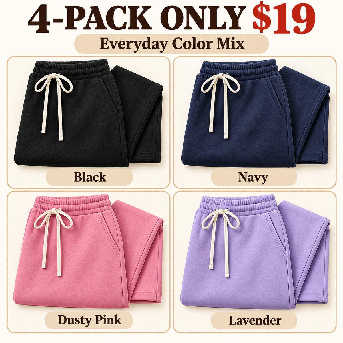 Women's Everyday Drawstring Wide-Leg Pants