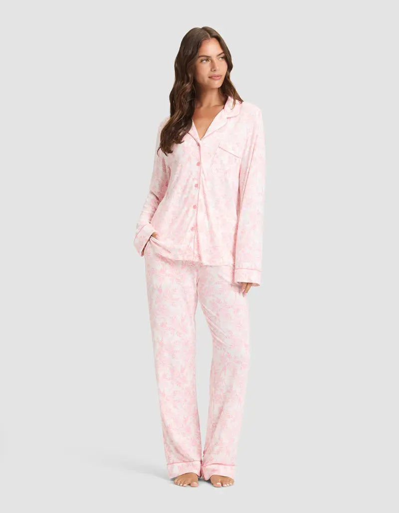 Women's Bamboo Long-Sleeve Pajama Set with Pockets
