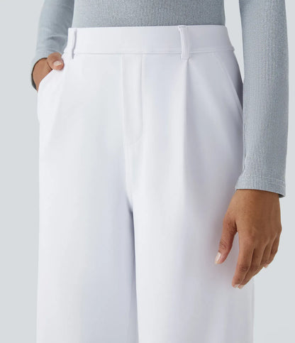 Big Spring Sale!High Waisted Side Pocket Straight Leg Work Pants