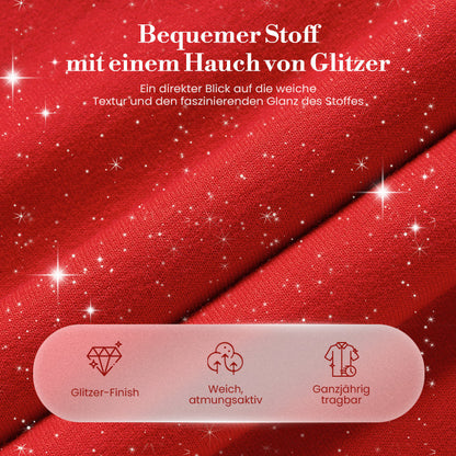 ⏳ Weihnachts-Sonderaktion: 50 % Rabatt! ⏰ Damen-Glitzer-Weihnachts-Zweiteiler: Sweatshirt & Hose