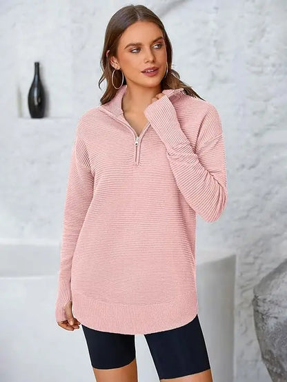 Ultimate Cozy V-Neck Ribbed Knit Pullover – All-Season Comfort & Style