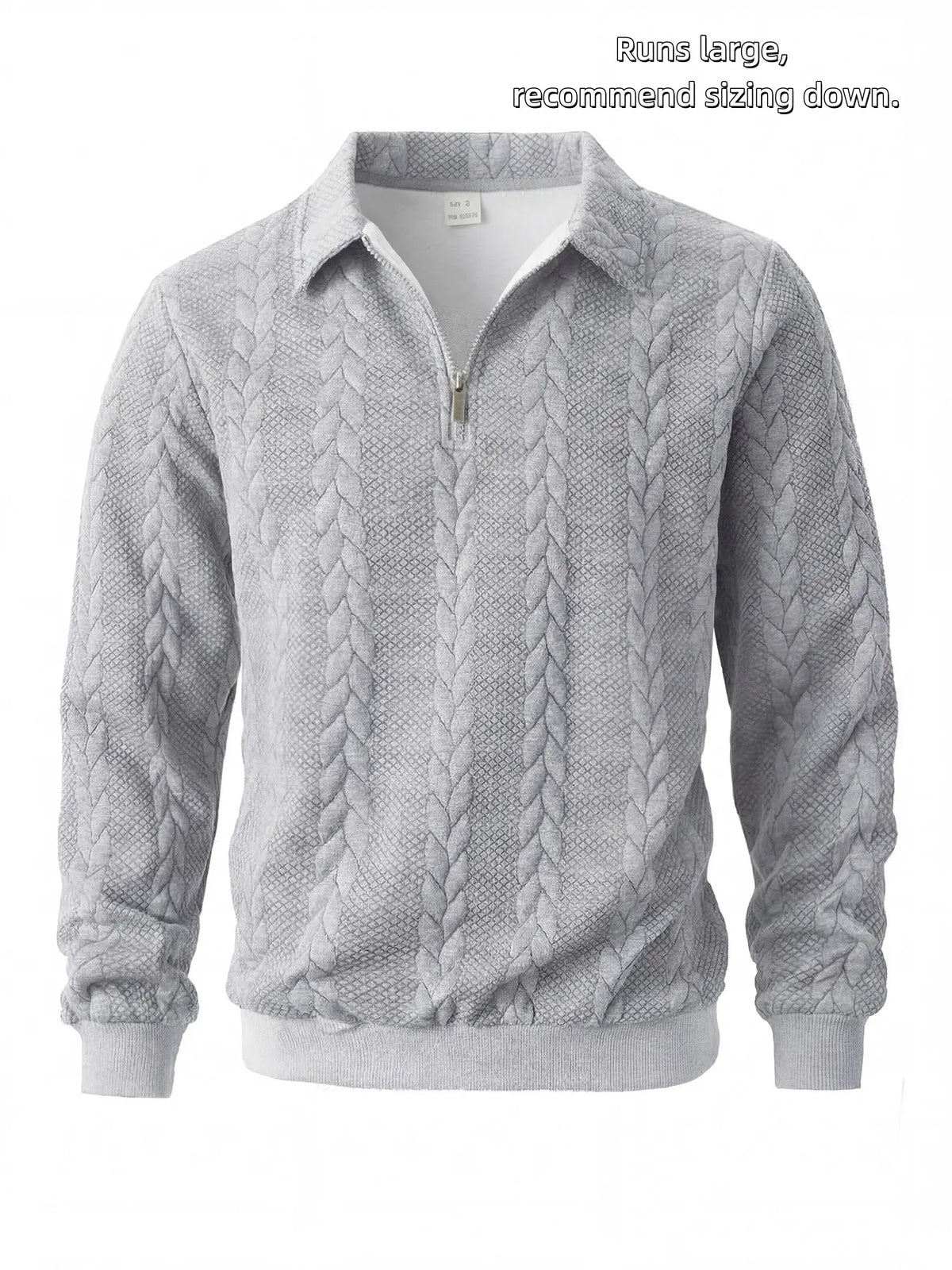 Men's Outfits Knitted Polo Neck Long Sleeve Fitted Knitwear Sweatshirt