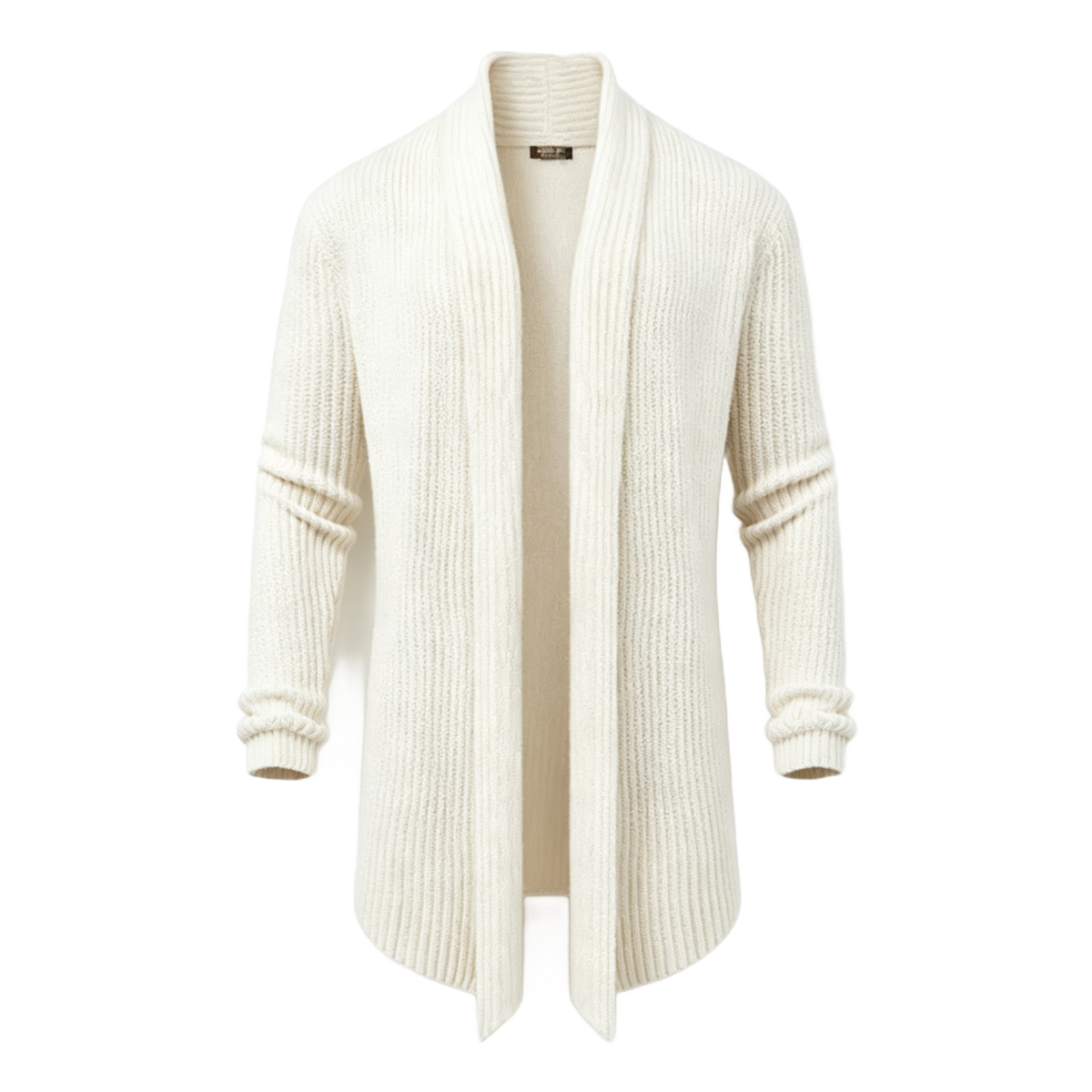 Men's Fashion Shawl Collar Long-Sleeve Fitted Plain Knit Cardigan