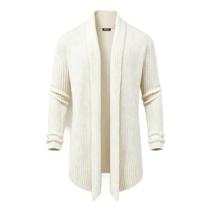 Men's Fashion Shawl Collar Long-Sleeve Fitted Plain Knit Cardigan