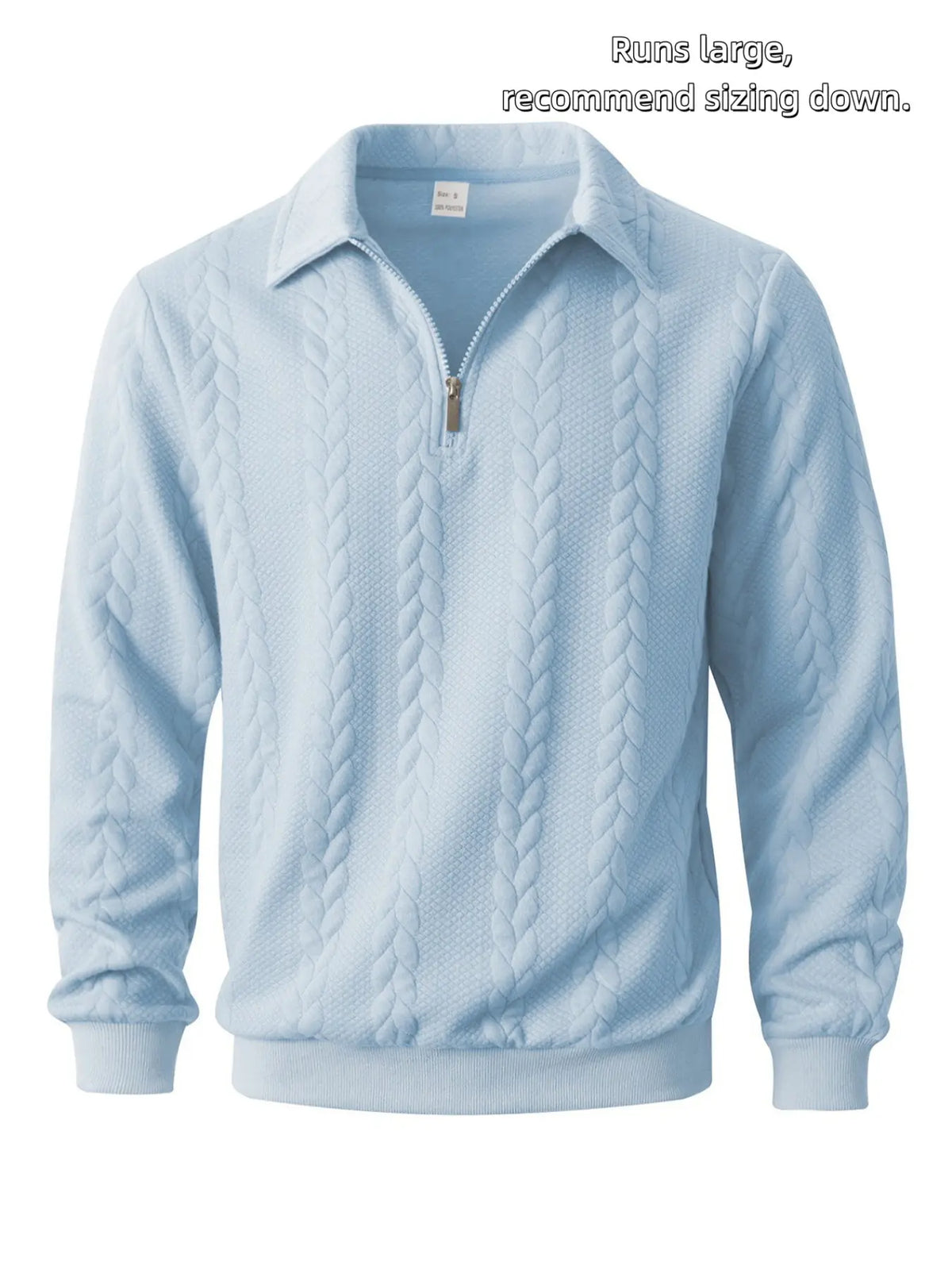 Men's Outfits Knitted Polo Neck Long Sleeve Fitted Knitwear Sweatshirt