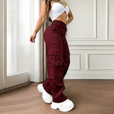 Women's Cargo Work Pants – Multi-Pocket Straight-Leg Outdoor Trousers，International shipping available