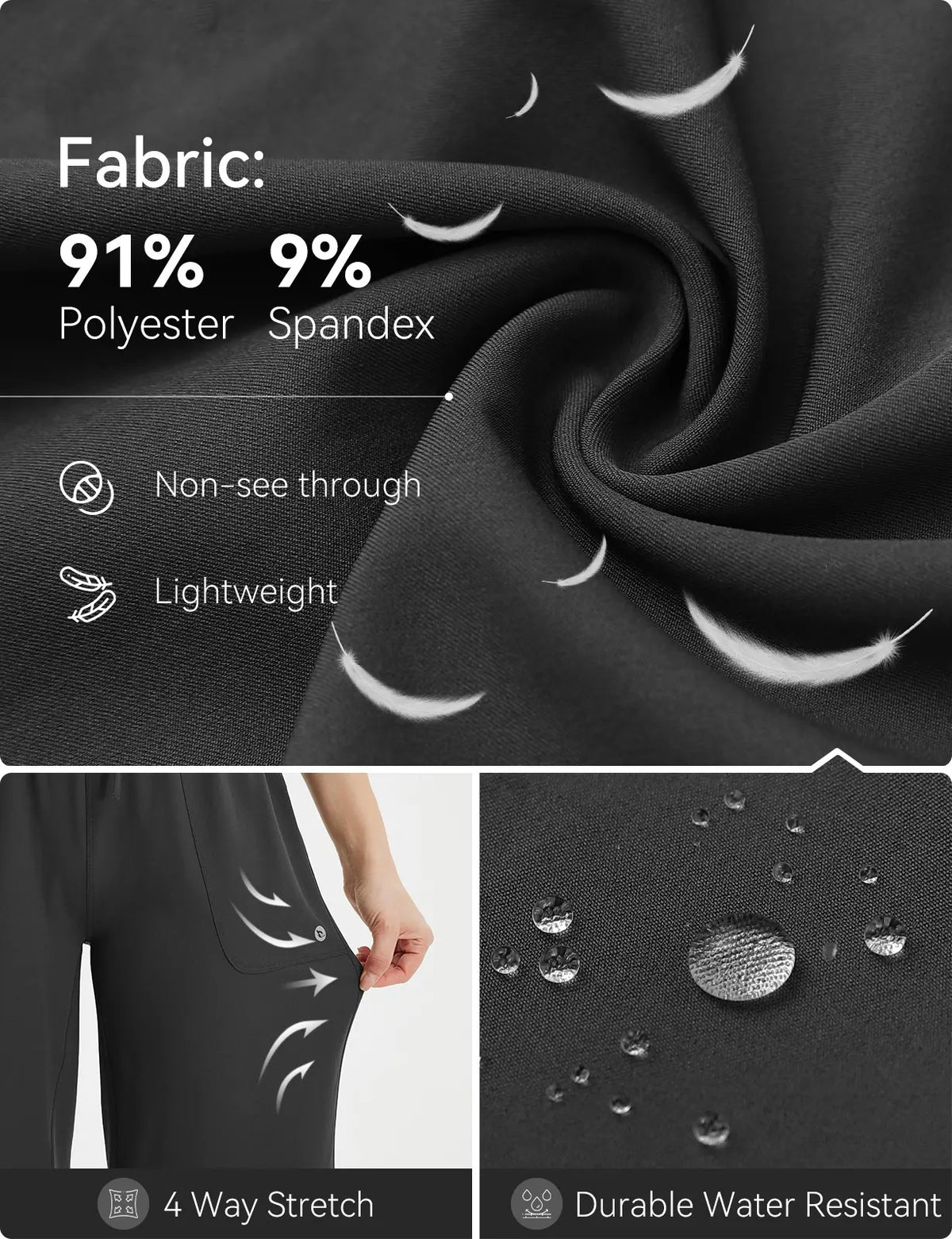 Women's High Waist 20" Wide Leg Capri Pants UPF 50+ Quick Dry Tummy Control Casual Lounge Pants with Deep Pockets