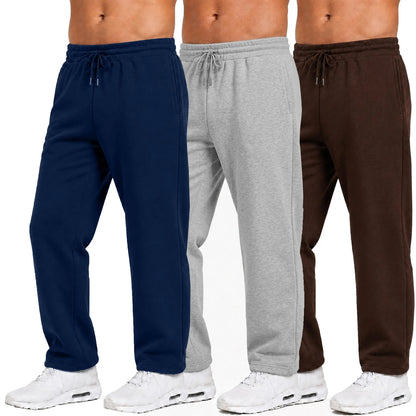 Men's Classic Heavyweight Fleece Sweatpants Open Bottom Loose Casual Warm Athletic Pants for Daily & Sports Wear